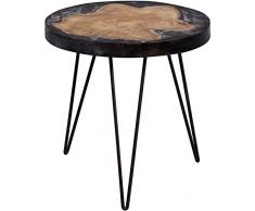 HomeTrends4You Pit Mesa Auxiliar, Metal, Negro, 50 x 50 x 50 cm