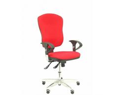 Piqueras y Crespo Rojo Silla Moral SINCRO Tela Brazos Regulables, Madera de Acacia, One Size