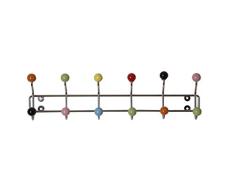 HOME SOLUTIONS Delux - Perchero de Pared (12 Ganchos, Metal y cerámica), Multicolor