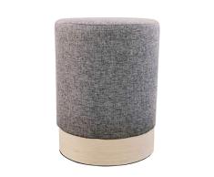 HOME DECO HD6371 PUF Antracita D.30 CM, Polyester, Gris Oscuro, 30x30x40 cm
