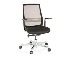 hjh OFFICE 657661 silla ejecutiva FOUNTAINE PRO tejido de malla/tela negro silla ergonómica respaldo autocurativo