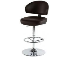 Robas Lund Big CC - Taburete de Bar (Estructura de Cromo, Forro de Piel sintética de PVC Blando, 57 x 109-121 x 54 cm)