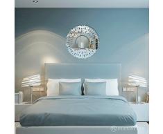 FLEXISTYLE - Espejo Decorativo Glory 50 cm, diseño Moderno, decoración de 3 mm de acrílico de Espejo de la UE, salón, Dormitorio, Pasillo, irrompible, Bricolaje de Tejidos, Plata