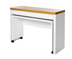 Amazon Brand Movian Smart - Escritorio de trabajo, flexible y compacto, en esquina, 111 x 38,9 x 76,2 cm, blanco