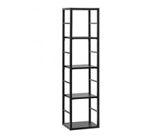 ASM Estantería de Metal de 5 Niveles, 30 x 25 x 118 cm, Color Negro