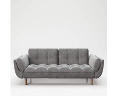 Playboy Scarlett - Sofá (3 plazas, Madera), Color Gris
