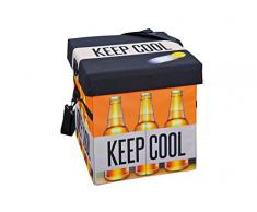 Inter Link Caja Plegable Fitchburg, Poliuretano, MDF, Negro, 37 x 37 x 36 cm, Fantasia, 360x370x370 cm