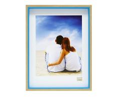 Deknudt Frames - Marco de Fotos (Madera), Color Natural, plástico, Azul, 30 x 40 cm
