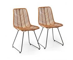 Kare Design Silla Ko Lanta (2/Set), dos unidades, metal, comedor, respaldo solido, 45x55x86cm