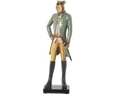 DRW Figura de un Perro con Uniforme de Resina con Multiples Colores 11x10x38cm