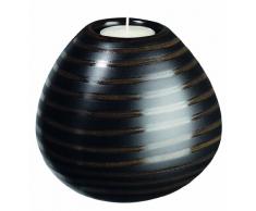ASA - Portavelas (cerámica, 12,5 cm), Color Negro