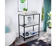 Vida Designs Brooklyn - Estantería de Madera para Almacenamiento de estantería, Mueble rústico Industrial (Gris, 3 Niveles)