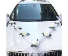 Noa Home Deco Decoración para Coches de Boda, 2 tüll Weiss (180cm länge/tüll)