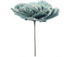 DRW Set de 2 Flores Magnolias Artificiales de Espuma eva en Azul 85x74cm, Tallo 52cm
