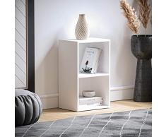Vida Designs Estantería Oxford de 2 Niveles, estantería de Madera Blanca, Mueble de Oficina, Sala de Estar