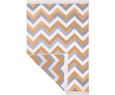 Fashion4Home Alfombra de pelo corto - Alfombra Boho Kelim - Alfombra de salón, dormitorio y cocina, alfombra de pasillo, alfombra de habitación infantil, color dorado Zigzag, saludos: 120 x 170 cm