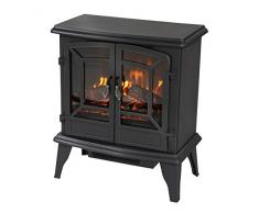 Classic Fire Narvik -Chimenea eléctrica con Fuego Eléctrico-1800 W, Negro, 28x51x58.5 cm