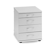 Cajonera con Ruedas para Muebles, Color Gris Claro, Aprox. 41,6 x 50,0 x 53,4 cm.