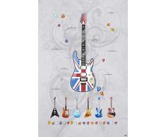 Vilber Kids Guitars Alfombra, Vinilo, Multicolor, 100x153x0.2cm