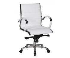 Amstyle de diseño de una Mesa de Escritorio de la Silla de Piel sintética con 5-Punto multibloque-Mecanismo de Roche 2, Piel, Blanco, 0