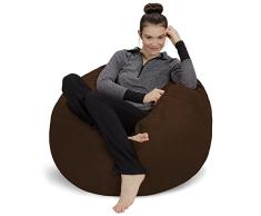Sofa Sack L-La Nueva Experiencia de Confort puf con Relleno de Espuma de Memoria, Relajarse en el salón o la habitación de los niños, Terciopelo Suave y Aterciopelado en Chocolate