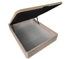 Somnia Descanso - Canapé Abatible Madera Gran Capacidad, Cajón Grosor 30mm,Tapa Reforzada y Transpirable, Cambria, 135 x 190