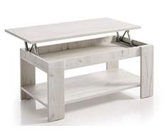 HOGAR24 ES | Mesa de Centro Elevable con Revistero | Color Blanco Vintage | Medidas: 100 x 50 x 49/57 cm