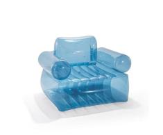 Intex 66503 Sillón Hinchable, Transparente, con Reposa Brazos, Muebles Hinchables, Medidas 109x107x79 cm, Cómodo Capacidad 1 Persona, Peso Máx. 100 kg, Fácil de Hinchar, Portátil, Azul