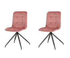 La Silla Española Maderuelo Silla, Telas, Rosa Maquillaje, Medidas: 46cm (Ancho) x 57cm (Fondo) x 88cm (Alto)