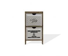 Rebecca Mobili Mesita de Noche Ahorro de Espacio, Cómoda 3 Cajones, Diseño Nórdico, Madera, Blanco Marrón Claro, Muebles Baño Dormitorio - Medidas: 61 x 30 x 24 cm (AxANxFON) - Art. RE6503
