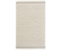 Mint Rugs Danaki - Alfombra de Pelo Largo (120 x 170 cm, Estructura de Alta Profundidad, Pelo Grueso y Suave, Resistente y fácil de Limpiar, para Dormitorio, Trabajo o salón), Color Crema