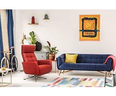Scandico Sillón Relax, Cuero, Rojo y Rojo, One Fits All