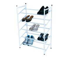 MSV ESTANTERIA para Zapatos 5 Niveles, Metal, Blanco, 88 x 30 x 60 cm