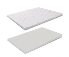 miasuite i sogni italiani Cubrecolchón con Funda Extraíble, Memoria Espuma, Blanco, Estilo Francés, 140X200