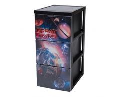 Iris Ohyama, gabinete de Almacenamiento de diseño con 3 cajones - Style Chest - SCF-303, plástico, Tema el Espacio, 45 L, 29 x 39 x 61,5 cm