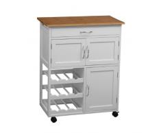 Premier 2403411 Housewares - Carrito de cocina, madera de bambú, Blanco
