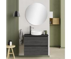 Baikal Mueble de Baño Deva. Mueble Suspendido en Pared Incluye Lavabo cerámico. Disponible en Fondo 39cm y 46cm. Mueble MONTADO.