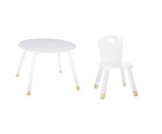 ATMOSPHERA CREATEUR DINTERIEUR Mesa Blanca dulzura & Silla Infantil Douceur, Blanca
