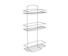 Metaltex Onda - Estante para baño, 3 Pisos, Gris Metalizado, 46.00.33