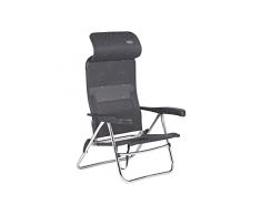 Crespo Gris Oscuro Playa AL 205 Compact Camping Jardín Tumbona Silla Plegable, Aluminio, Talla única
