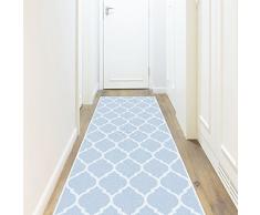 VINILIKO, Alfombra de vinilo, Quatrefoil, Azul, 66x250 cm
