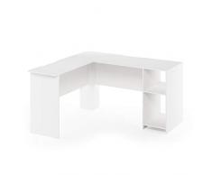 Furinno Indo L-Shape Escritorio, Madera, Blanco, 125.9 x 135.9 x 72 cm