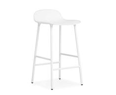 Normann Copenhagen Molde Silla de Bar, Acero y plástico, Blanco, 77cm