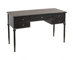 DRW Mesa Escritorio con 5 Cajones de Metal Hierro en Negro