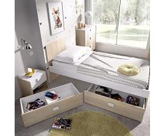 Aucune Dina Cajones bajo Cama, Tableros de partículas, Blanco, Normal