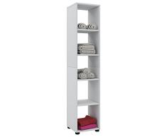 VCM Bandola I Armario Alto de baño, Madera, Color Blanco, 152 x 31 x 30 cm