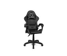 DRIFT GAMING DR35 - Silla Profesional, Polipiel, Reposabrazos Acolchados, Pistón Clase 3, Base Nylon Reforzada, Asiento basculante, Altura Regulable, Cojín Lumbar/Cervical, Color Negro