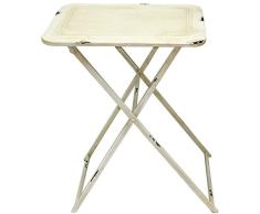 BETTER & BEST Q B&B Q BETTER & BEST Mesa Auxiliar Plegable, Metal, Blanco, 40x34x51 cm