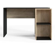 Marca Amazon - Movian - Escritorio esquinero Lodi con estantes, 120 x 90 x 77 cm, color negro/roble