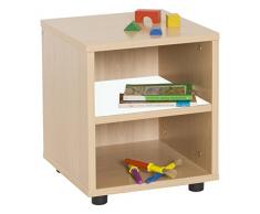 Mobeduc Mueble Infantil Superbajo estantería 360, Haya, Haya y Blanco, 36x40x44 cm